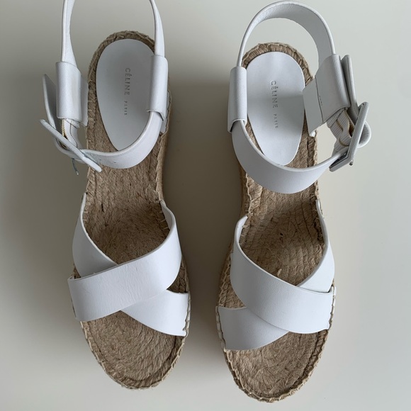 Céline Espadrilles Platform Sandals White 40 - Picture 4 of 9